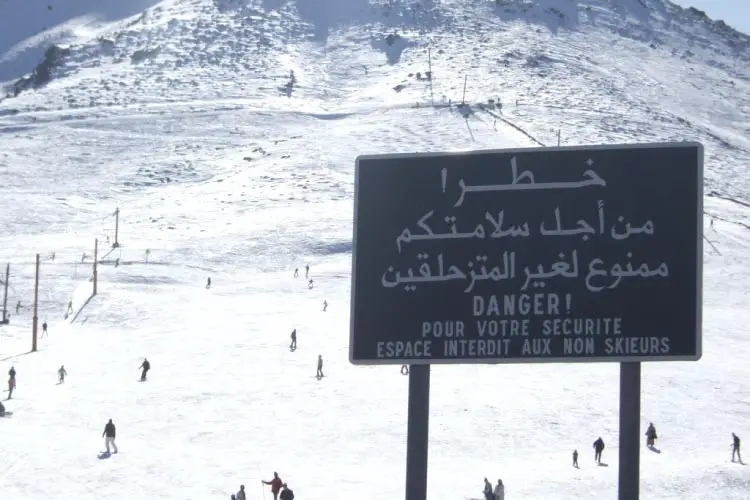 Skiing in Oukaimeden, Morocco