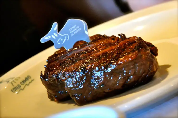 Big Steak in Buenos Aires Argentina, perfect with a glass of wine