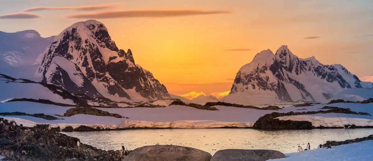 Snow-capped peaks in Antarctica