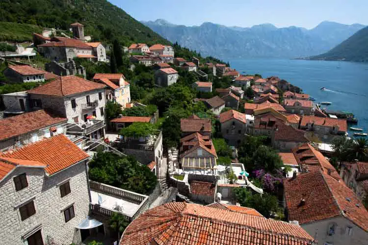 Rooftops in Perast Montenegro