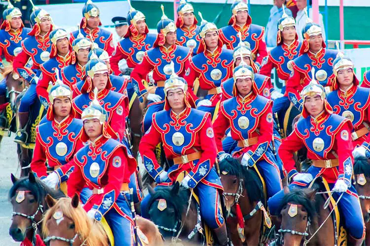 Riders at the Naadam Festival in Mongolia