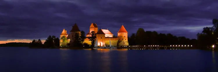 Trakai Island Castle at night