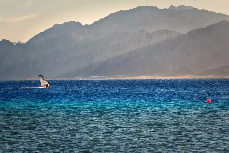 Windsurfing in Dahab, Egypt