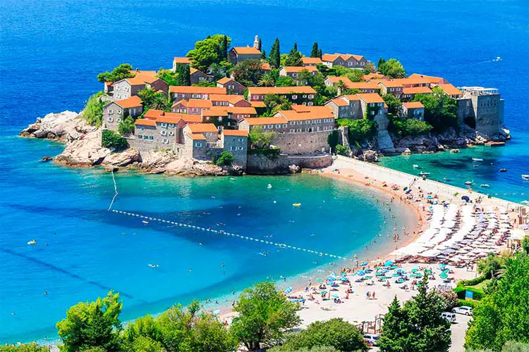 Sveti Stefan island in Budva, Montenegro