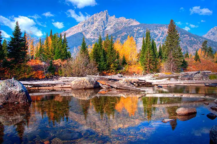 Teton Range Reflection on Jenny Lake, Wyoming