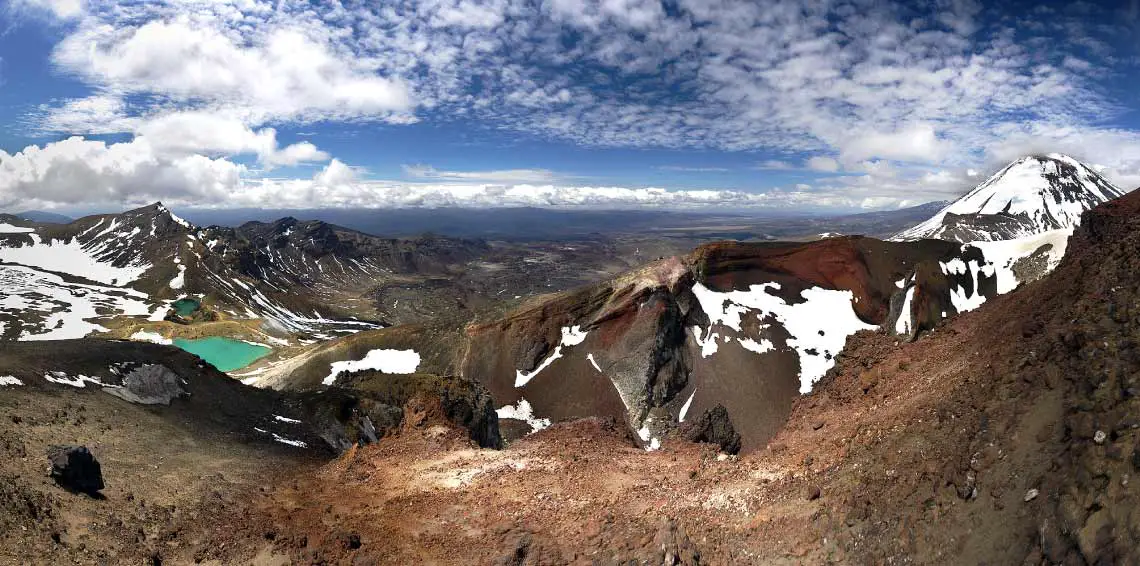 Emerald Lake Craters, and Mt Ngauruhoe, NZ