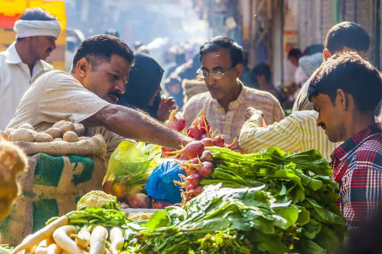 Buying Fresh Vegetables in India