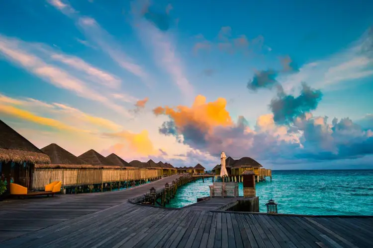 The Maldives in the morning