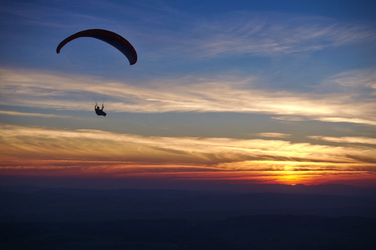 Paragliding Sunset in Switzerland