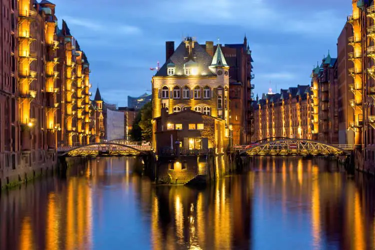 Part of the old Speicherstadt in Hamburg