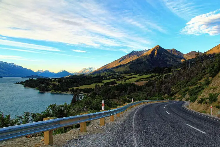 Scenic landscape of Lake Wakatipu in New Zealand