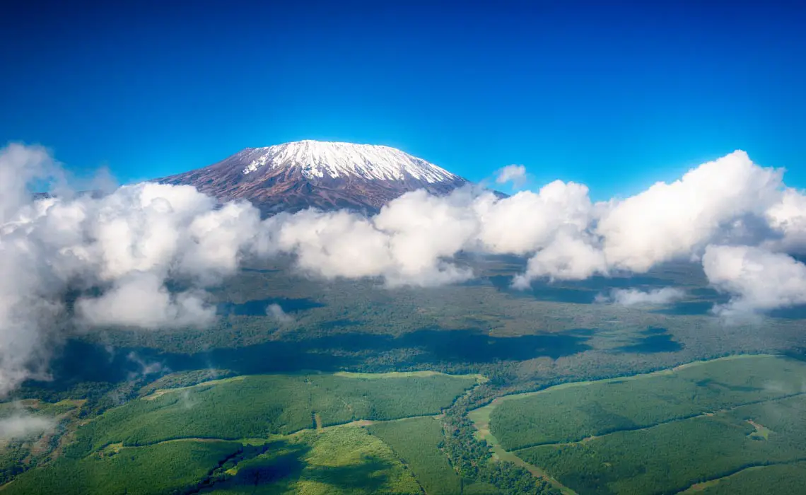 Aerial view of Mt Kilimanjaro