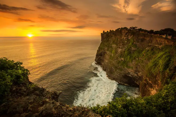 Beautiful Sunset at Uluwatu temple, Bali Indonesia