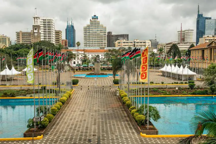 Courtyard surrounding the Jomo Kenyatta Statue, Nairobi