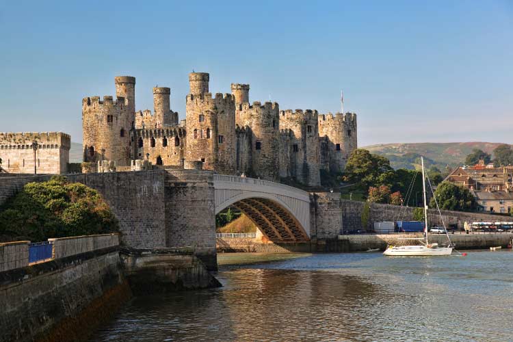 Famous Conwy Castle in Wales, United Kingdom