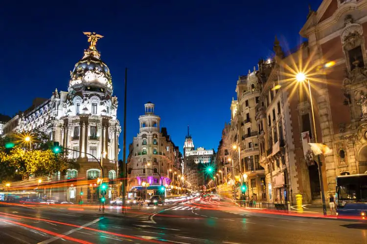 Gran via street, Madrid