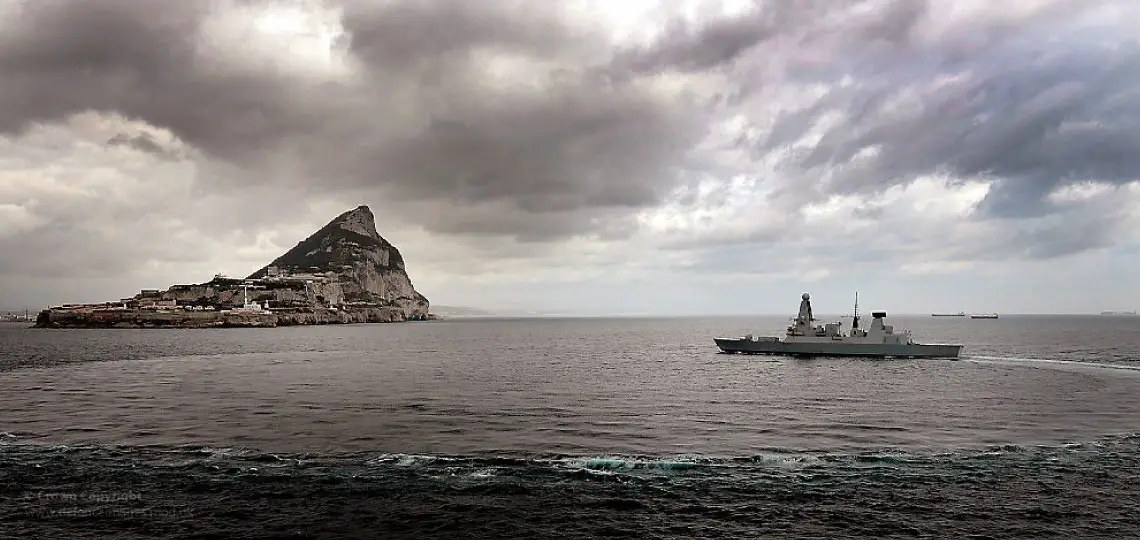 HMS Dragon n ear Gibraltar