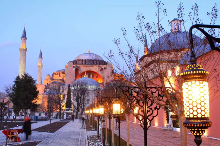 Hagia Sophia by Night in Istanbul, Turkey