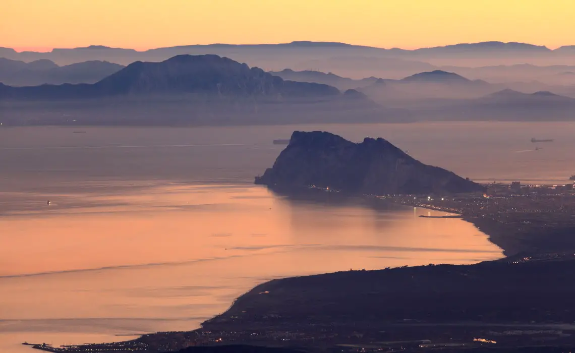 Rock of Gibraltar and African Coast Line