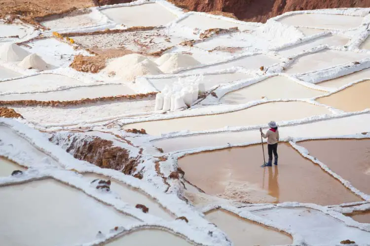 Saltworks in Maras, Cuzco, Peru