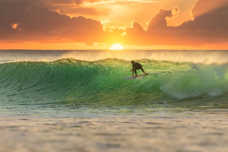 Surfing at Sunrise Gold Coast, Australia one of the best places to surf in the world