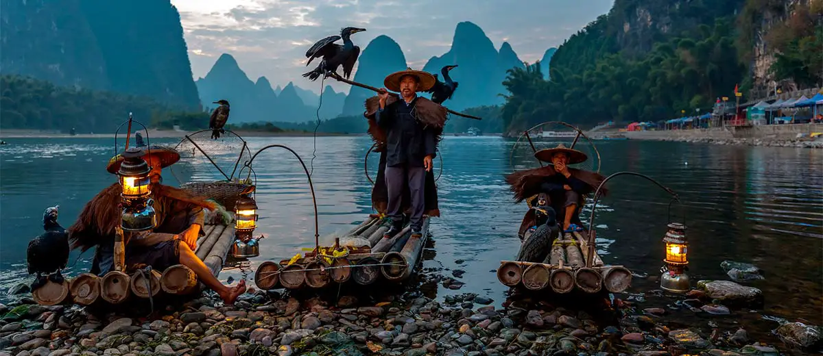 Cormorant fisherman on the Li River, Xingping, China Editorial Vadim Petrakov