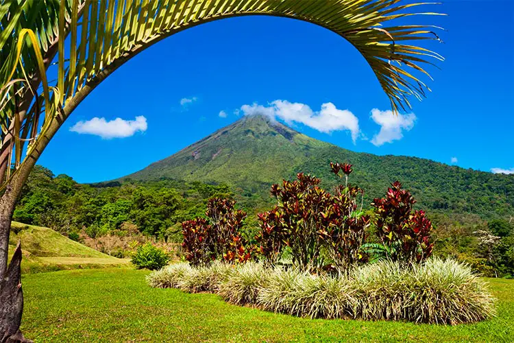 Beautiful view of the green side of the Arenal volcano, Costa Rica