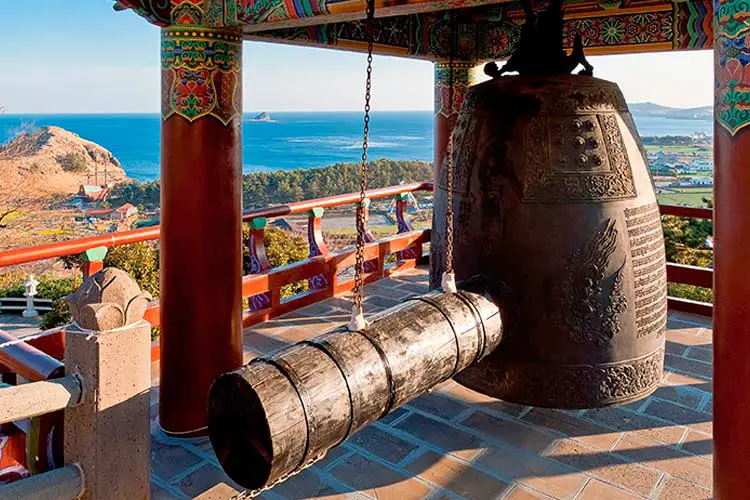 Monastery ring bell at Sanbanggulsa buddhist temple at Sanbangsan, Jeju Island