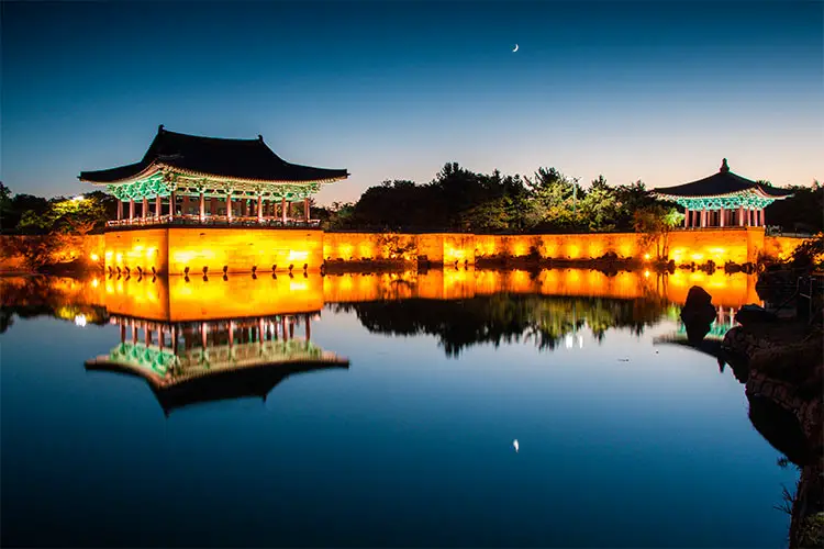 Quiet view of Anapji pond at dawn, Gyeongju