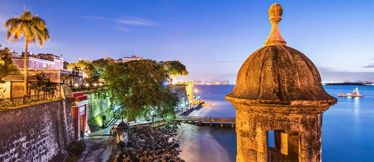 San Juan, Puerto Rico coast at Paseo de la Princesa