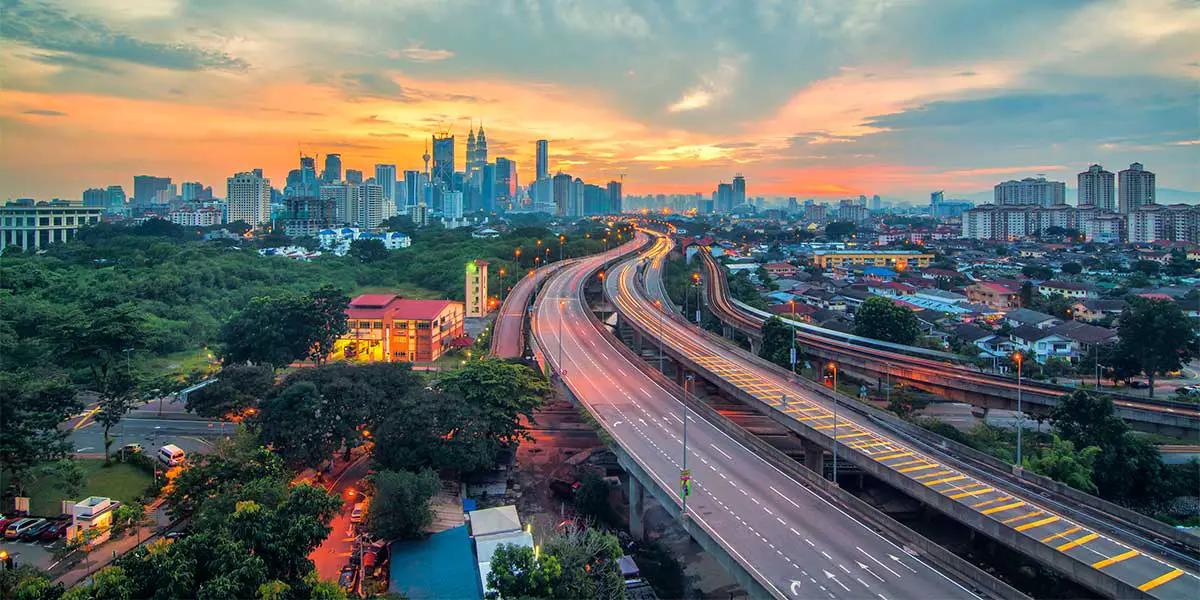 Sunset over Kuala Lumpur, Malaysia