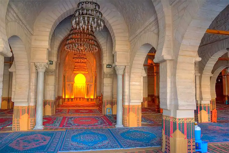 Interior of the Great Mosque in Sousse