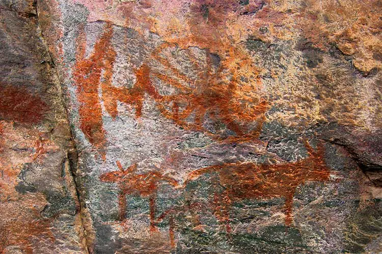 Rock paintings on Tsodilo Hill, Female Hill, Botswana
