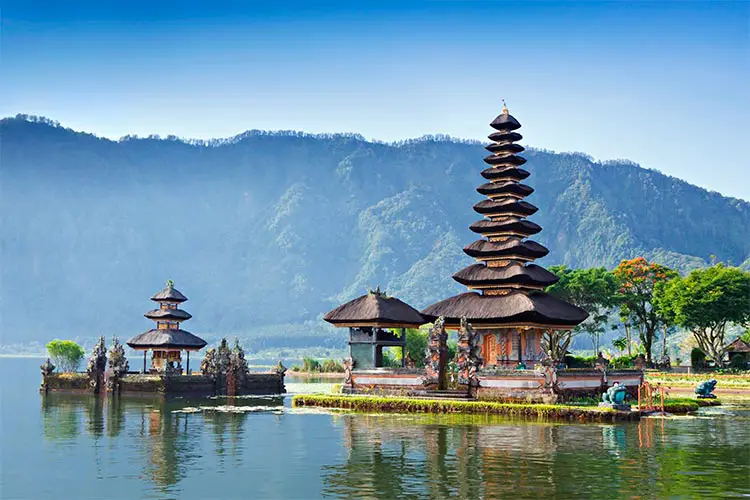 Ulun Danu temple Beratan Lake in Bali Indonesia