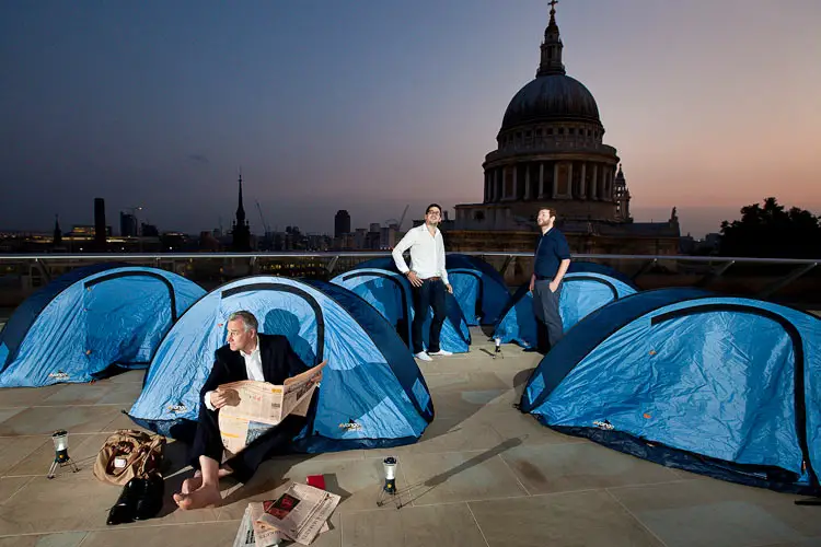 You can still read the financial times while camping!