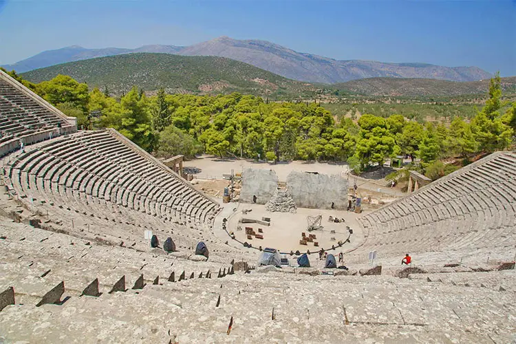 Epidaurus Theatre overlooking the landscape