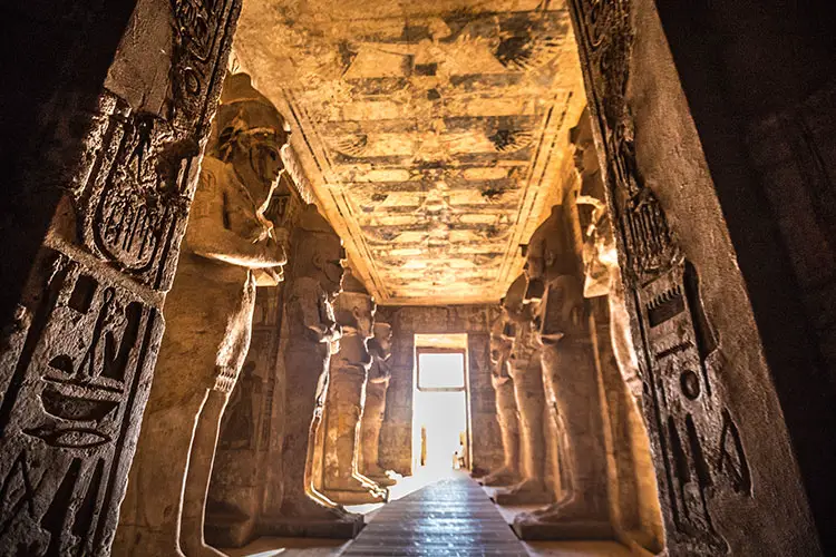 Inside view of Abu Simbel temple near Aswan