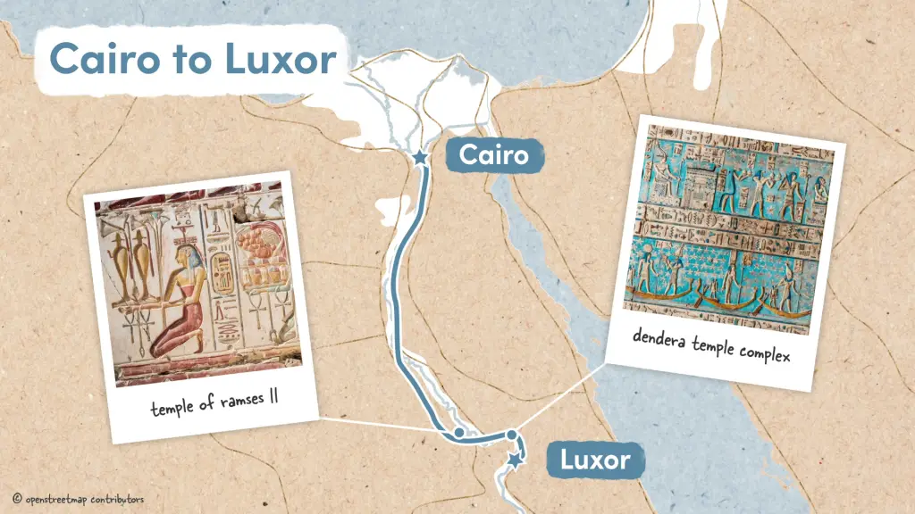 Cairo to Luxor section with Abydos and the Dendera Temple Complex