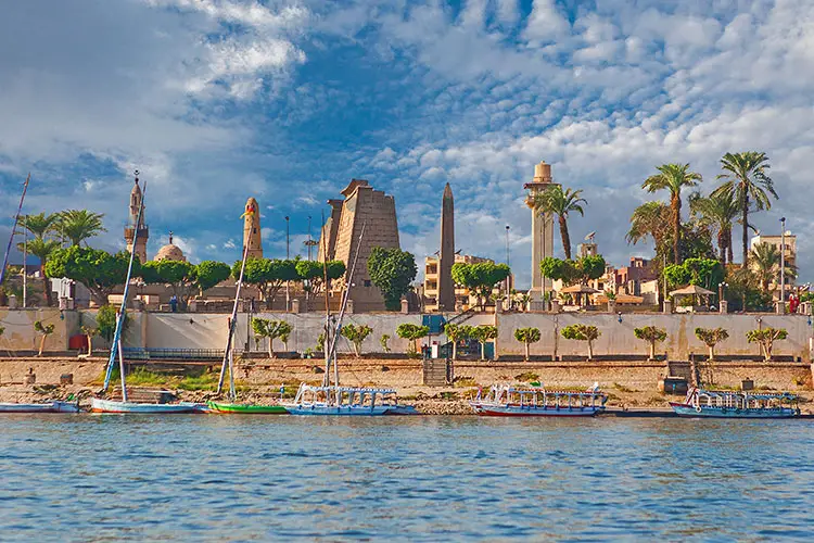 Luxor Temple from across the River Nile in Luxor